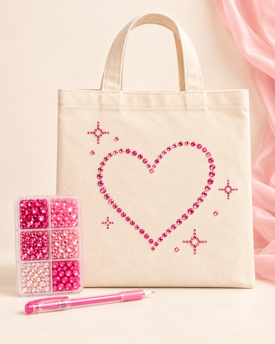 DIY Bedazzle Tote Kit clean product portrait